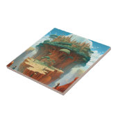 Surrealistische Fantasy City Tegeltje (Zijkant)
