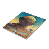 Surrealistische Fantasy City Tegeltje (Zijkant)