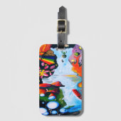 Surrealistische Fantasy Mushroom Wonderland Bagagelabel (Voorkant (verticaal))