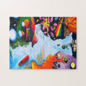 Surrealistische Fantasy Mushroom Wonderland Legpuzzel (Horizontaal)