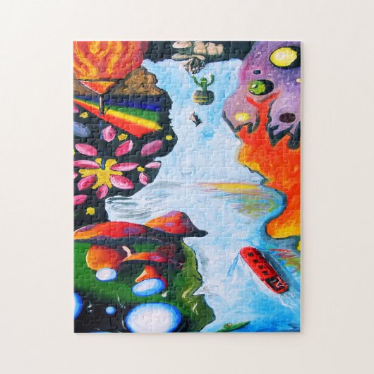 Surrealistische Fantasy Mushroom Wonderland Legpuzzel (Verticaal)