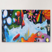 Surrealistische Fantasy Mushroom Wonderland Legpuzzel (Horizontaal)