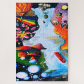 Surrealistische Fantasy Mushroom Wonderland Legpuzzel (Verticaal)