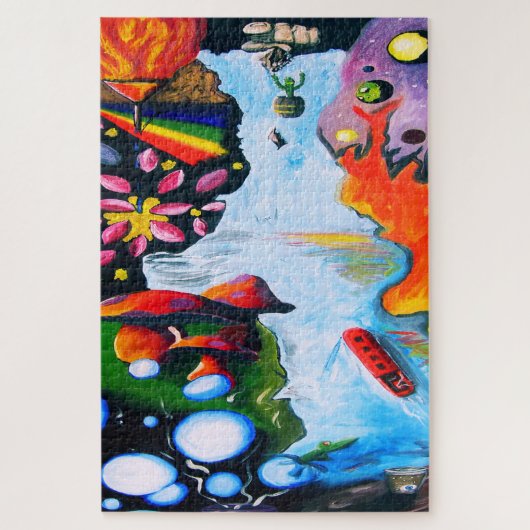 Surrealistische Fantasy Mushroom Wonderland Legpuzzel (Verticaal)