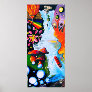 Surrealistische Fantasy Mushroom Wonderland Poster