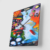 Surrealistische Fantasy Mushroom Wonderland Vierkante Klok (Hoek)