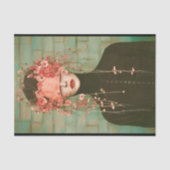 Surrealistische figuur in blinddoek, bloemen CC6 d Tissuepapier (Voorkant)