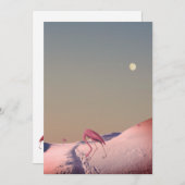 Surrealistische flamingo's in de sneeuw feestdagenkaart (Voorkant / Achterkant)