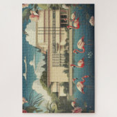 Surrealistische flamingoscène legpuzzel (Verticaal)