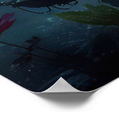 Surrealistische Futuristische Bloemen Robot Poster (Hoek)