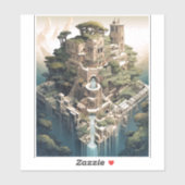 Surrealistische Geometrische stadslandschap Fantas Sticker (Vel)