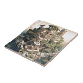 Surrealistische Geometrische stadslandschap Fantas Tegeltje (Zijkant)