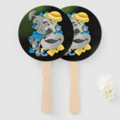 Surrealistische Gezichten & Jigsaw Puzzle Zomer Fa Handwaaier (Voorkant en achterkant)