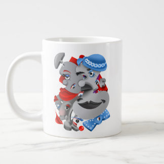 Surrealistische Gezichten Vet & Artistiek Grote Ko Koffiekop