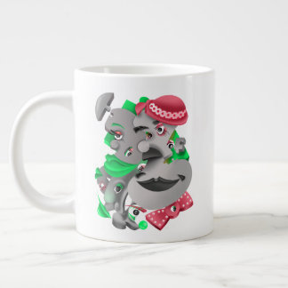 Surrealistische Gezichten Vet & Artistiek Grote Ko Koffiekop