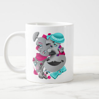 Surrealistische Gezichten Vet & Artistiek Grote Ko Koffiekop