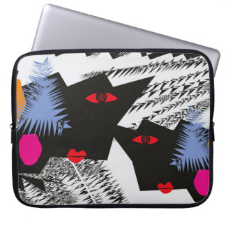 Surrealistische gezichten zijn artistieke portrett laptop sleeve