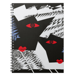 Surrealistische gezichten zijn artistieke portrett notitieboek