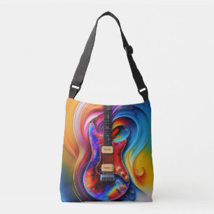 surrealistische gitaar crossbody tas