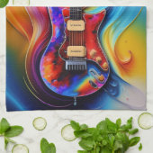 surrealistische gitaar theedoek (Gevouwen)