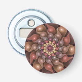 Surrealistische glanzende bloem moderne abstracte  button flesopener