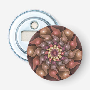 Surrealistische glanzende bloem moderne abstracte button flesopener