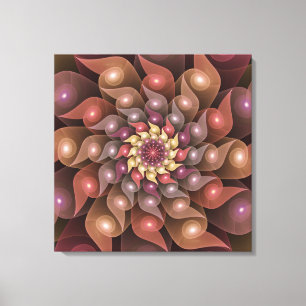 Surrealistische glanzende bloem moderne abstracte canvas afdruk