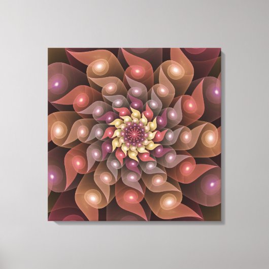 Surrealistische glanzende bloem moderne abstracte canvas afdruk (Voorkant)