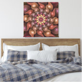 Surrealistische glanzende bloem moderne abstracte canvas afdruk (Insitu (Slaapkamer))