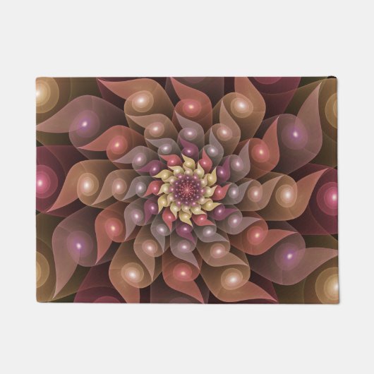 Surrealistische glanzende bloem moderne abstracte deurmat (Voorkant)