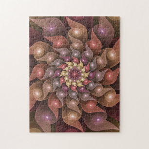 Surrealistische glanzende bloem moderne abstracte legpuzzel