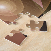 Surrealistische glanzende bloem moderne abstracte legpuzzel (Zijkant)