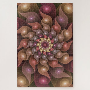 Surrealistische glanzende bloem moderne abstracte legpuzzel