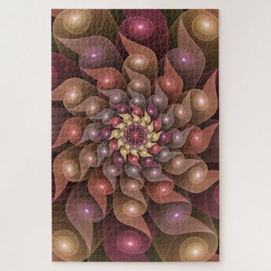 Surrealistische glanzende bloem moderne abstracte legpuzzel (Verticaal)