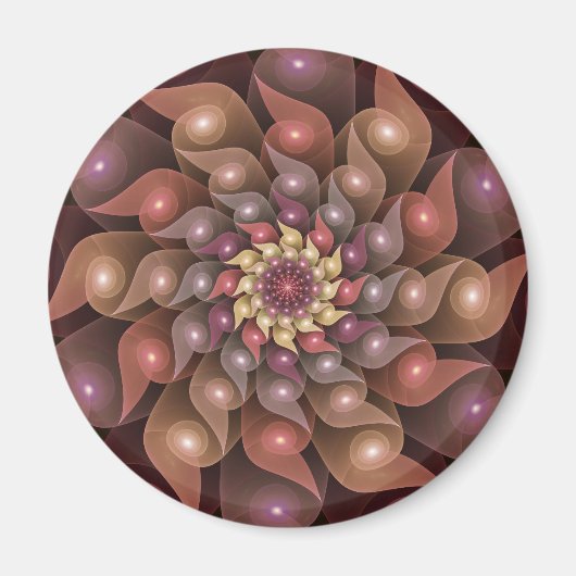 Surrealistische glanzende bloem moderne abstracte magneet (Voorkant)