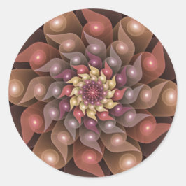 Surrealistische glanzende bloem moderne abstracte ronde sticker