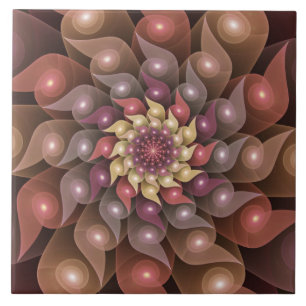 Surrealistische glanzende bloem moderne abstracte  tegeltje