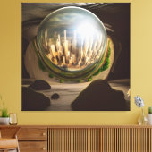 Surrealistische Glass World Plato's Cave Canvas af (Insitu (Woonkamer))