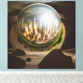 Surrealistische Glass World Plato's Cave Canvas af (Insitu (Houten vloer))