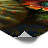 Surrealistische gloeiende fantasiebloemen poster (Hoek)