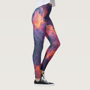 Surrealistische gloeiende zonsondergang wolken wee leggings