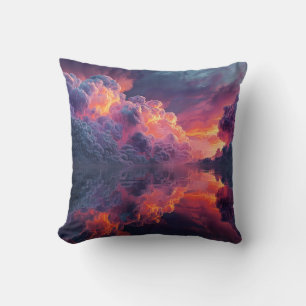 Surrealistische gloeiende zonsondergangswolken wee kussen