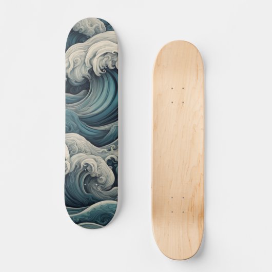 Surrealistische golven: Ocean Dreamscape Persoonlijk Skateboard (Voorkant)
