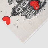 Surrealistische Gotische Fantasy Head & Hearts AX1 Tissuepapier (Detail)