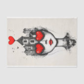 Surrealistische Gotische Fantasy Head & Hearts AX1 Tissuepapier (Voorkant)