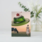 Surrealistische groene zoete traktatie in de zuive briefkaart (Staand voorkant)