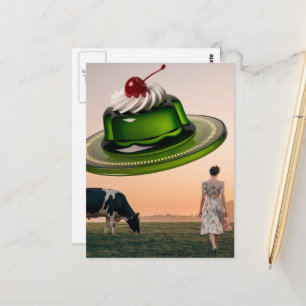 Surrealistische groene zoete traktatie in de zuive briefkaart