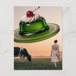 Surrealistische groene zoete traktatie in de zuive briefkaart