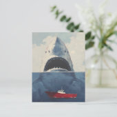 Surrealistische haai en boot briefkaart (Staand voorkant)