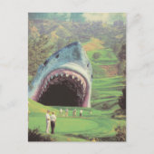 Surrealistische haai op de golfbaan briefkaart (Voorkant)